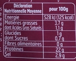 Bacon fumé sel sec - Nutrition facts - fr