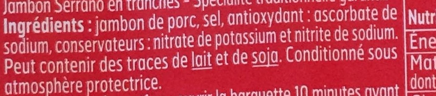 jambon serrano - Ingredients - fr