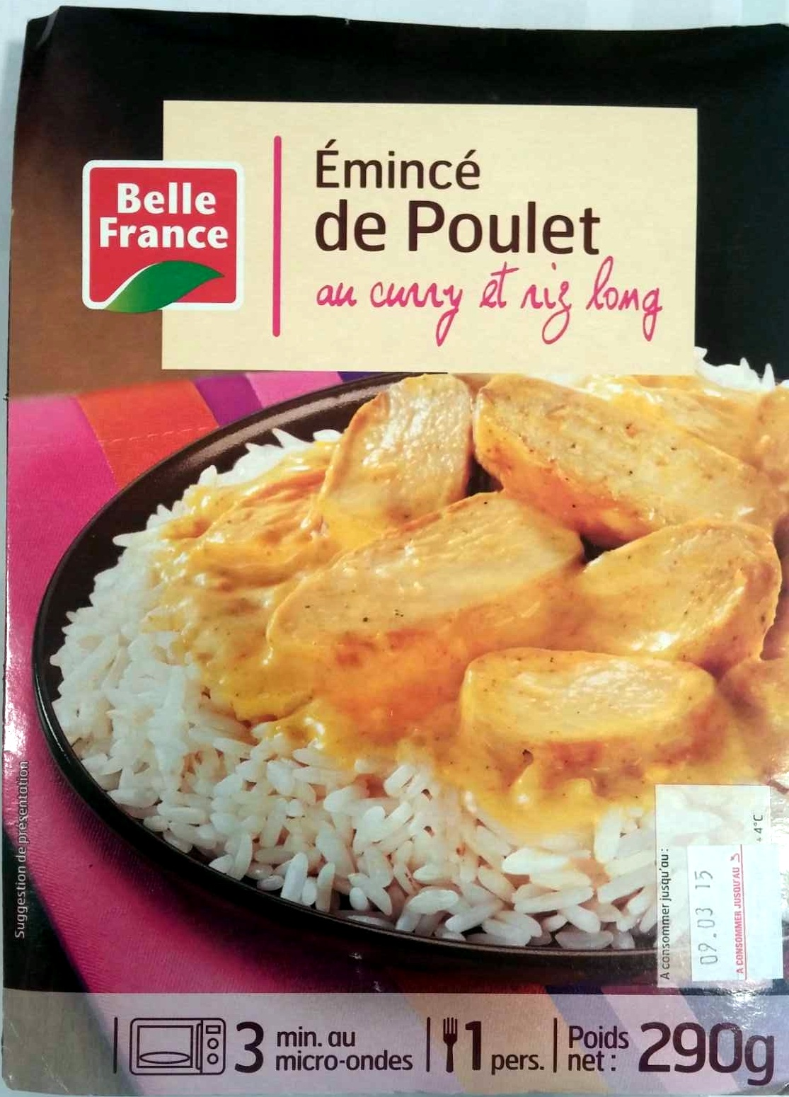 Émincé de Poulet au curry et riz long - Product - fr