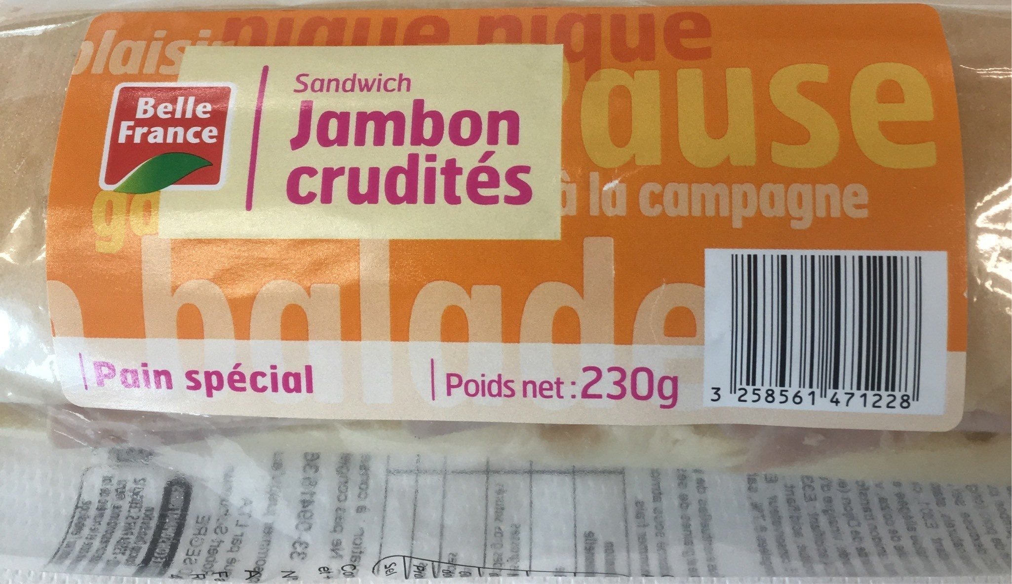 Sandwich Baguette Jambon Crudités - Produkt - fr