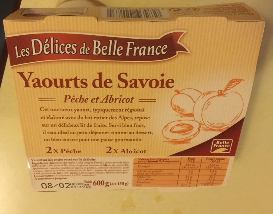 Yaourts de Savoie Pêche et Abricot - Produto - fr