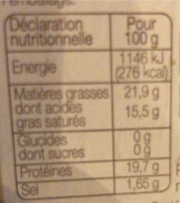 Camembert de Normandie - Voedingswaarden - fr