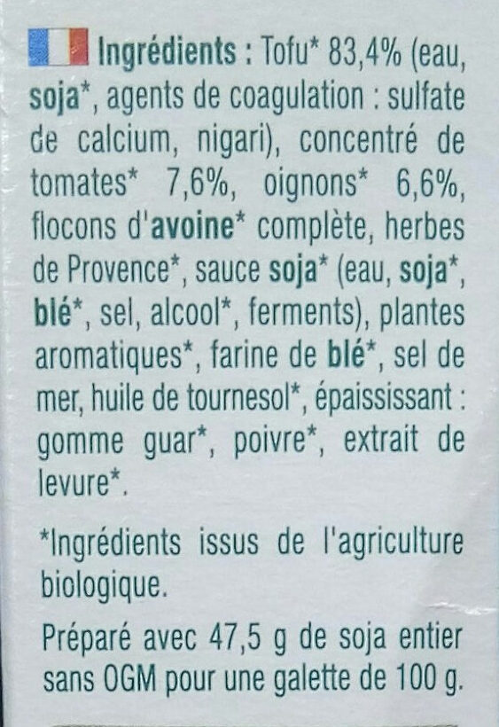 Croc Tofou à la Provençale - Ingrédients