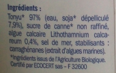 Boisson au soja calcium Bio - Ingredients - fr