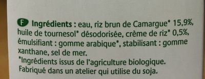 Riz complet de Camargue - Boisson Nature - Ingredients - fr