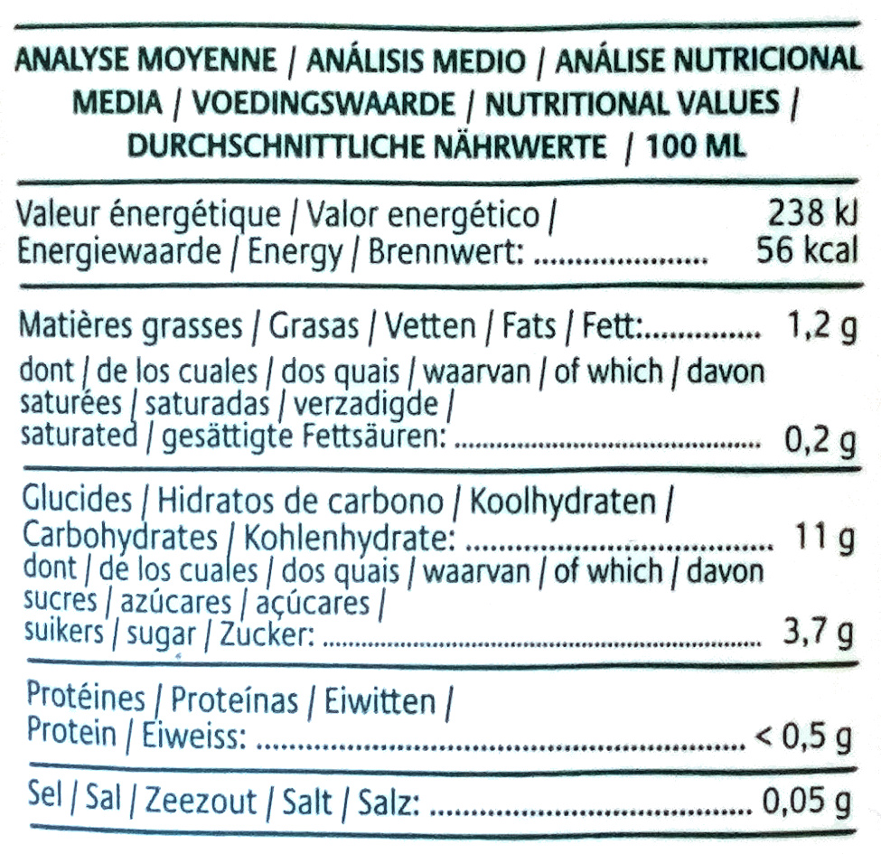 Riz complet de Camargue - Boisson Nature - Nutrition facts - fr