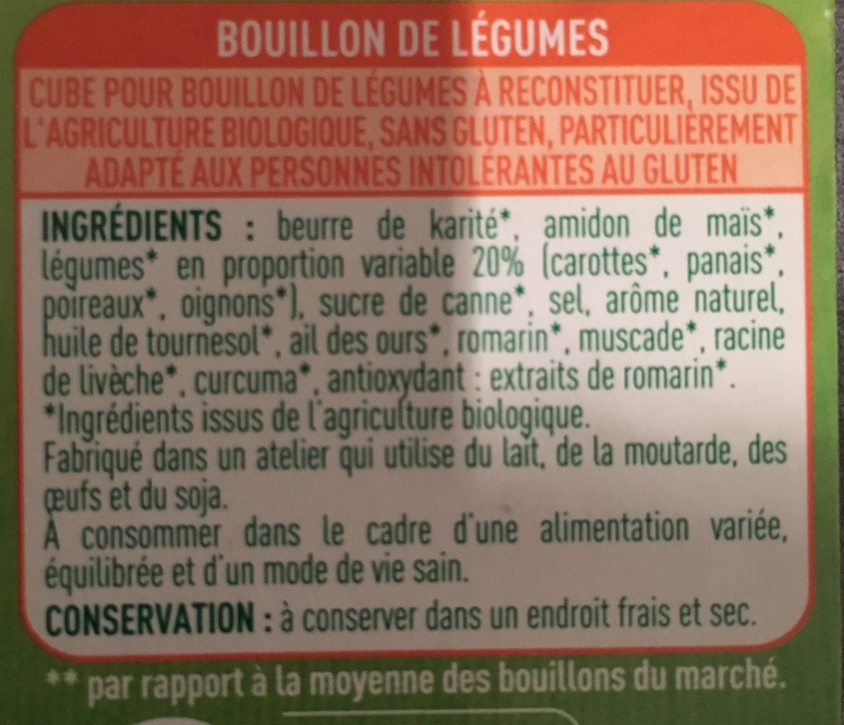 Bouillons de légumes - Ingredientes - fr