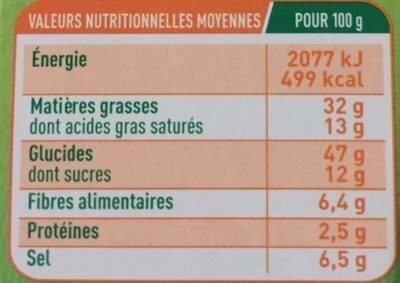 Bouillons de légumes - Información nutricional - fr