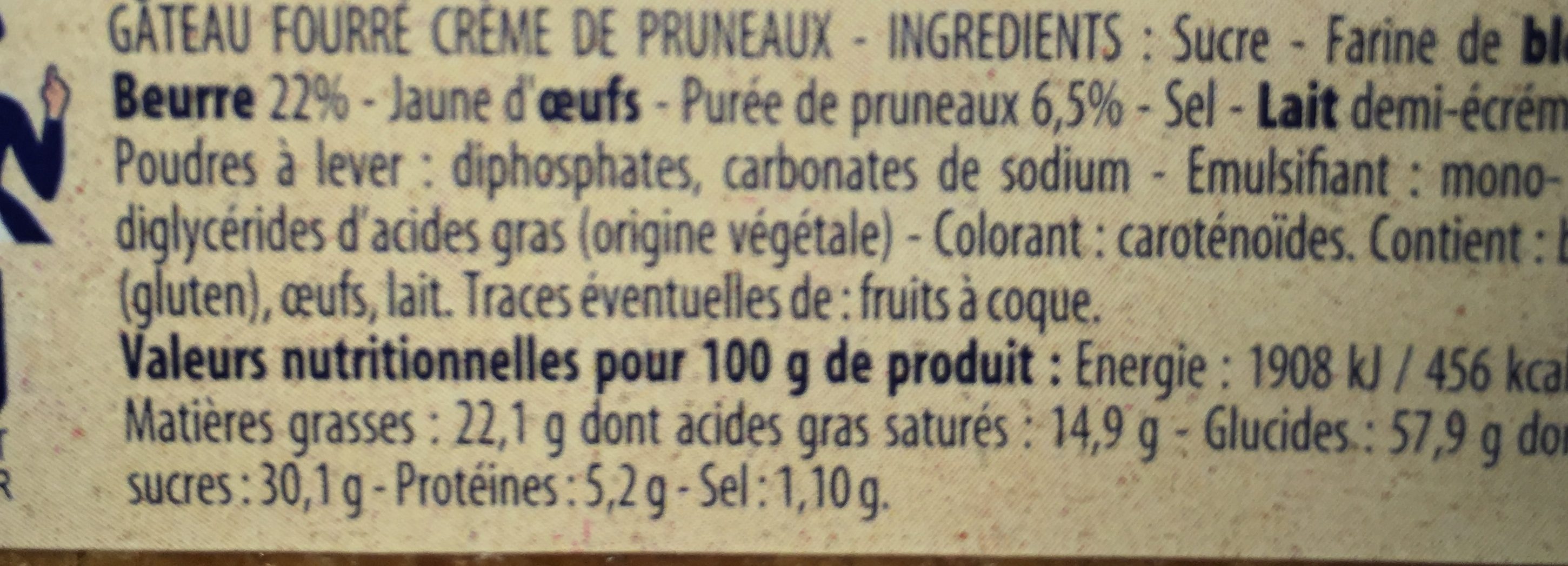 Gâteau Breton Crème de Pruneaux - Ingredients - fr