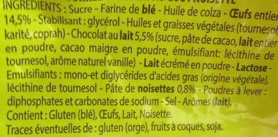 Madaleine coeur chocolat - Ingrédients