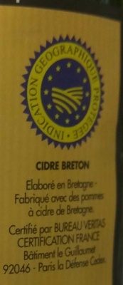 Cidre Breton Doux - Ingredients - fr