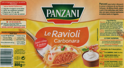 Le Ravioli Carbonara (Sauce crème & lardons) - Produit