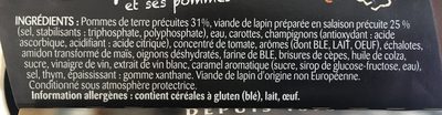 Lapin Chasseur et ses pommes de terre - Ingrédients