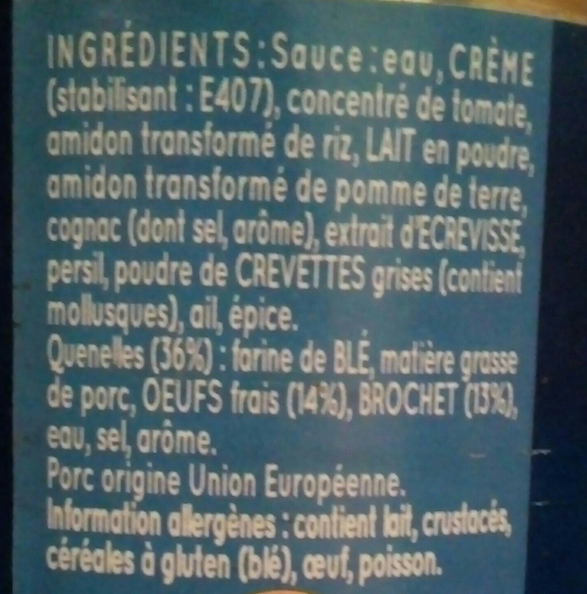 6 quenelles de brochet - Ingredients - fr