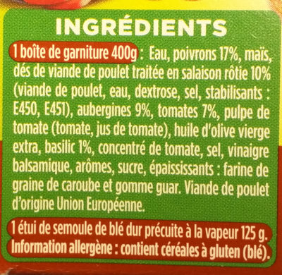 Taboulé poulet roti - Ingredientes - fr