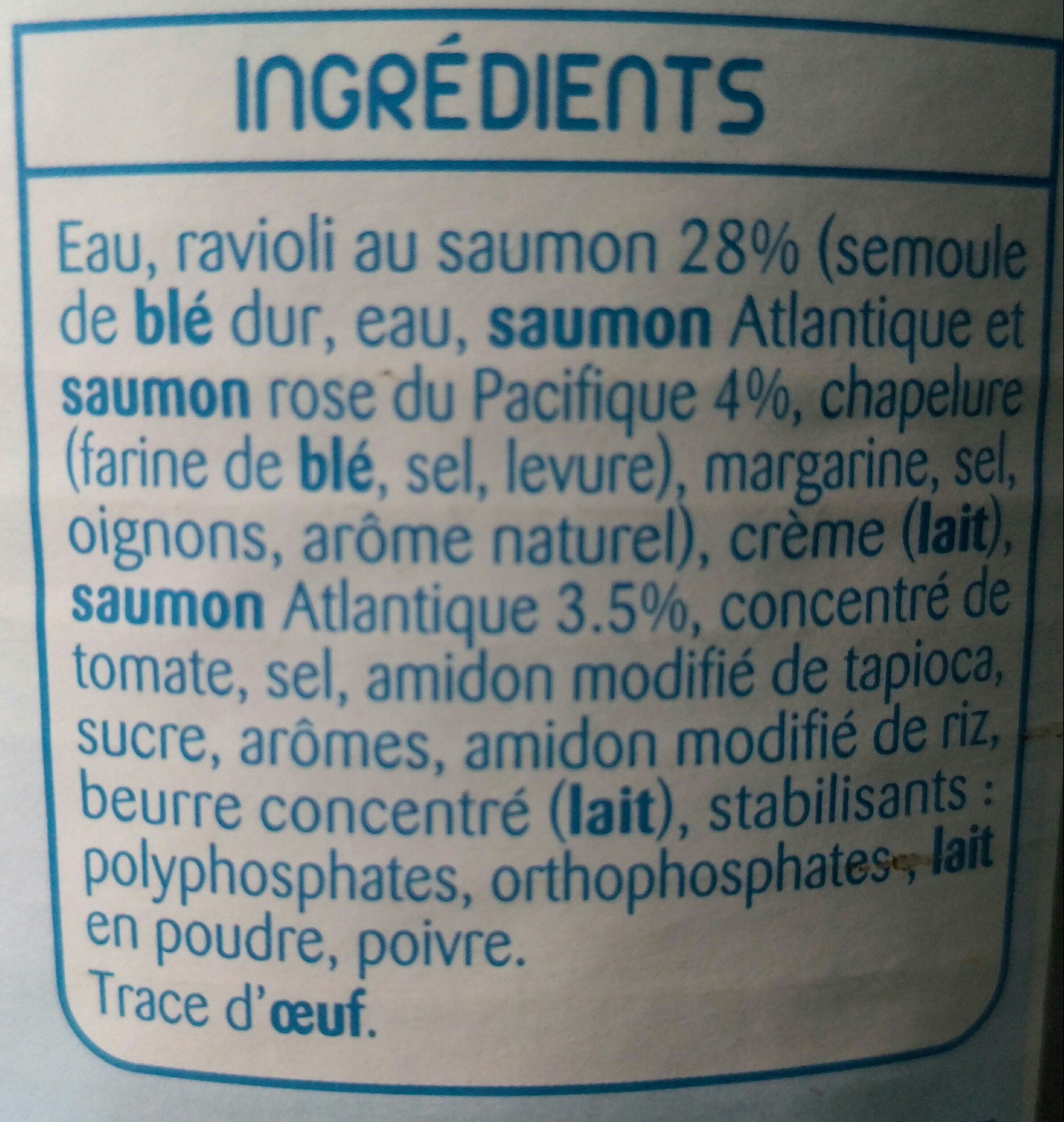 Ravioli au saumon - Ingrédients