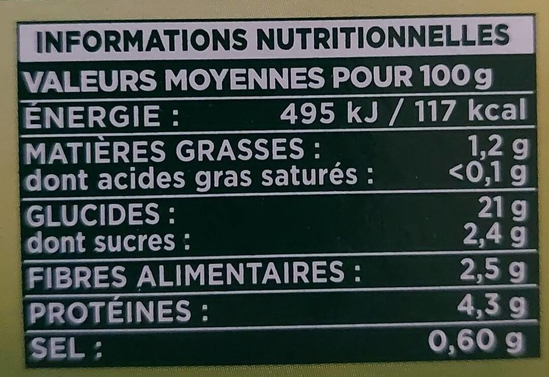 Couscous aux 9 légumes - Nutrition facts - fr