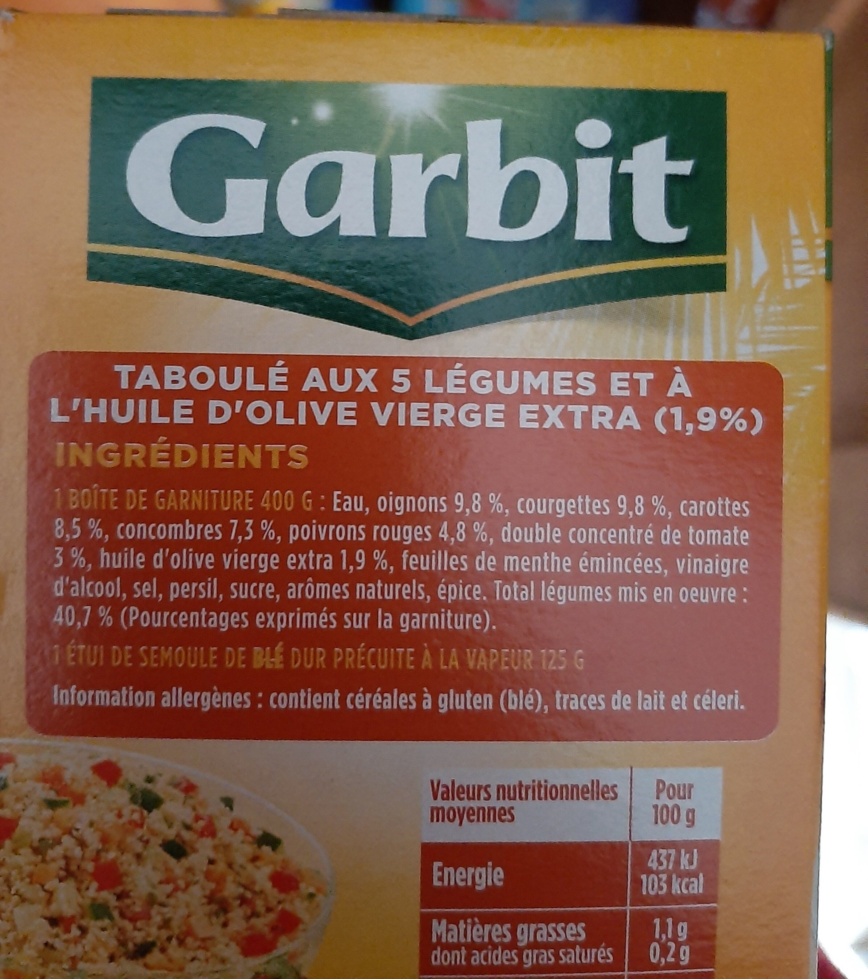 Taboulé - Ingrédients