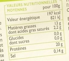 2 Pavés de Saumon - Nutrition facts - fr