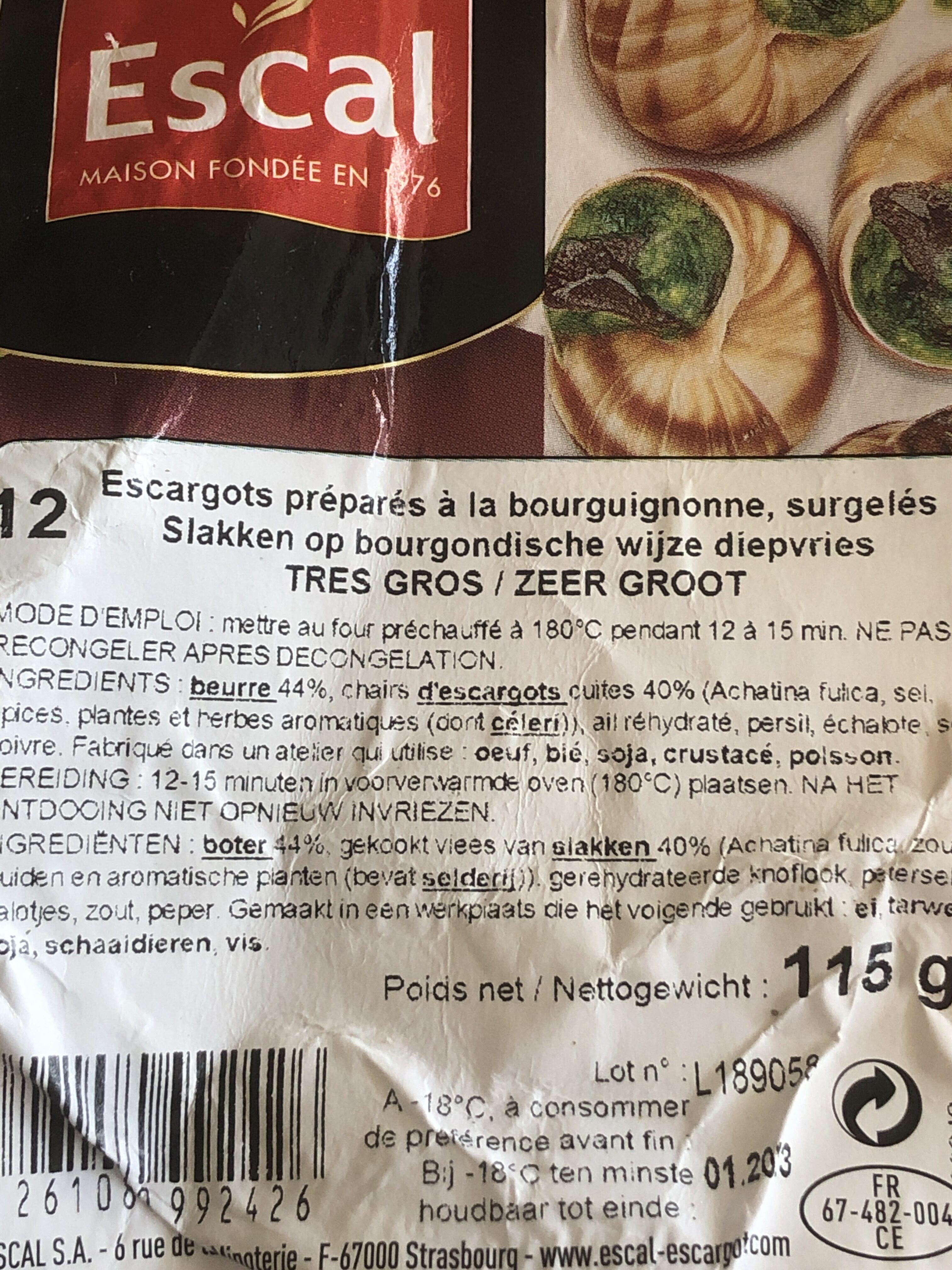 Escargots à la bourguignonne - Ingrediënten - fr