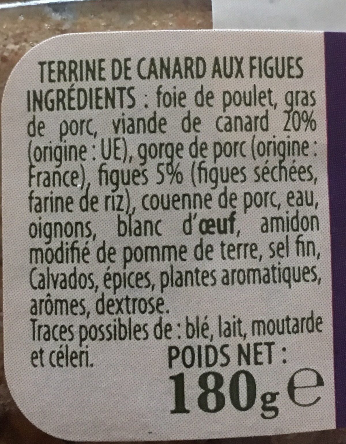 Terrine de canard aux figues - Ingredients - fr