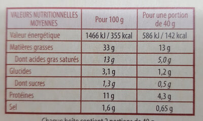 Lot de 3 Pâté de Foie - Nutrition facts - fr