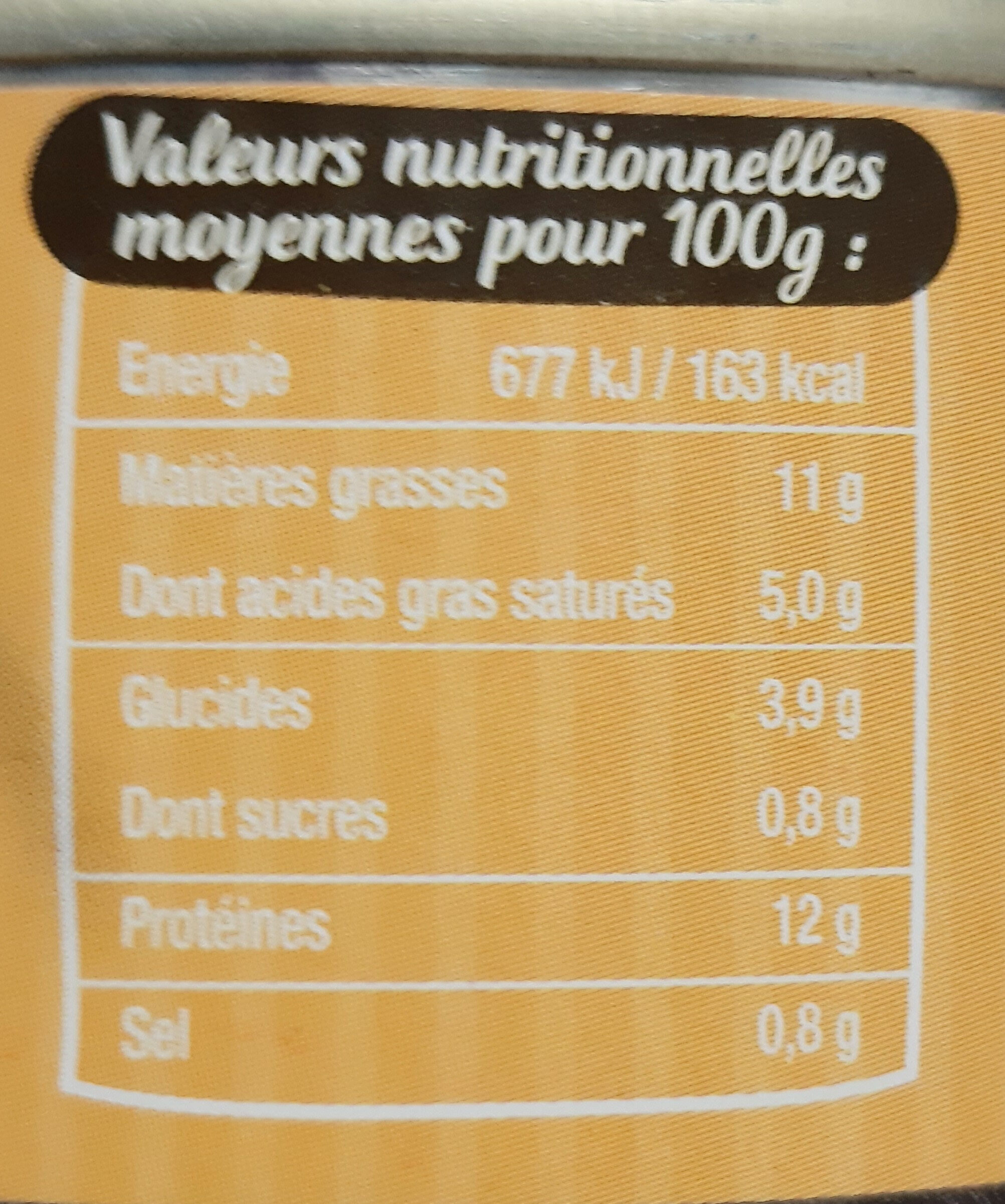 Langue de bœuf sauce au cidre - Nutrition facts - fr