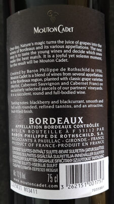 MOUTON CADET Bordeaux - Ingredients - fr