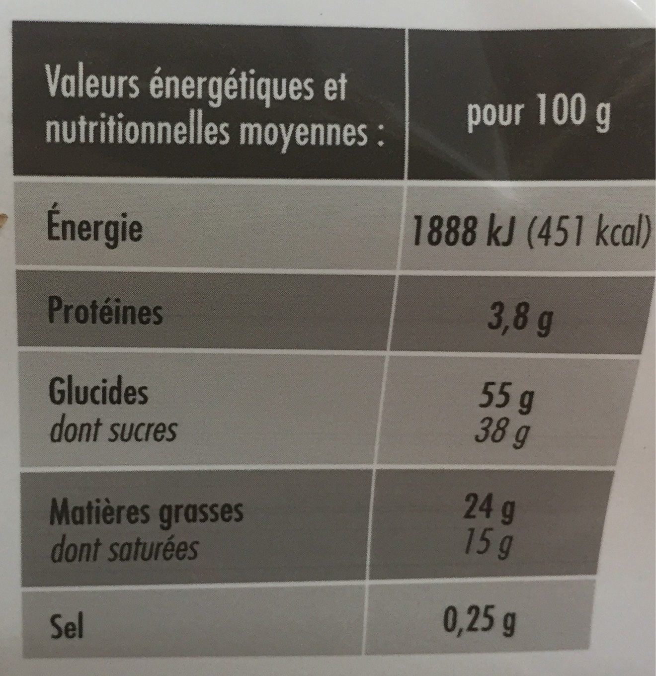 Bûche pâtissière parfum vanille - Nutrition facts - fr