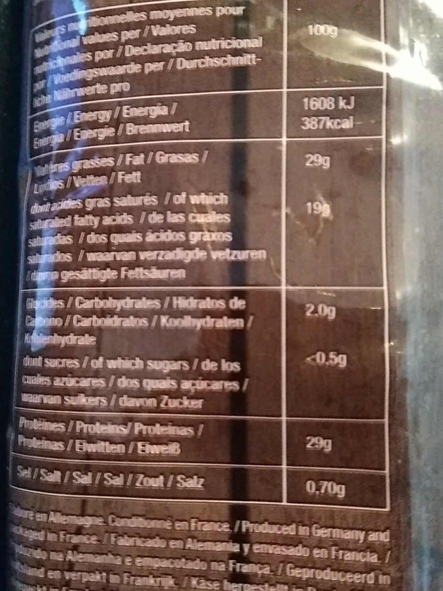 Emmental râpé salade - Ingredients - fr