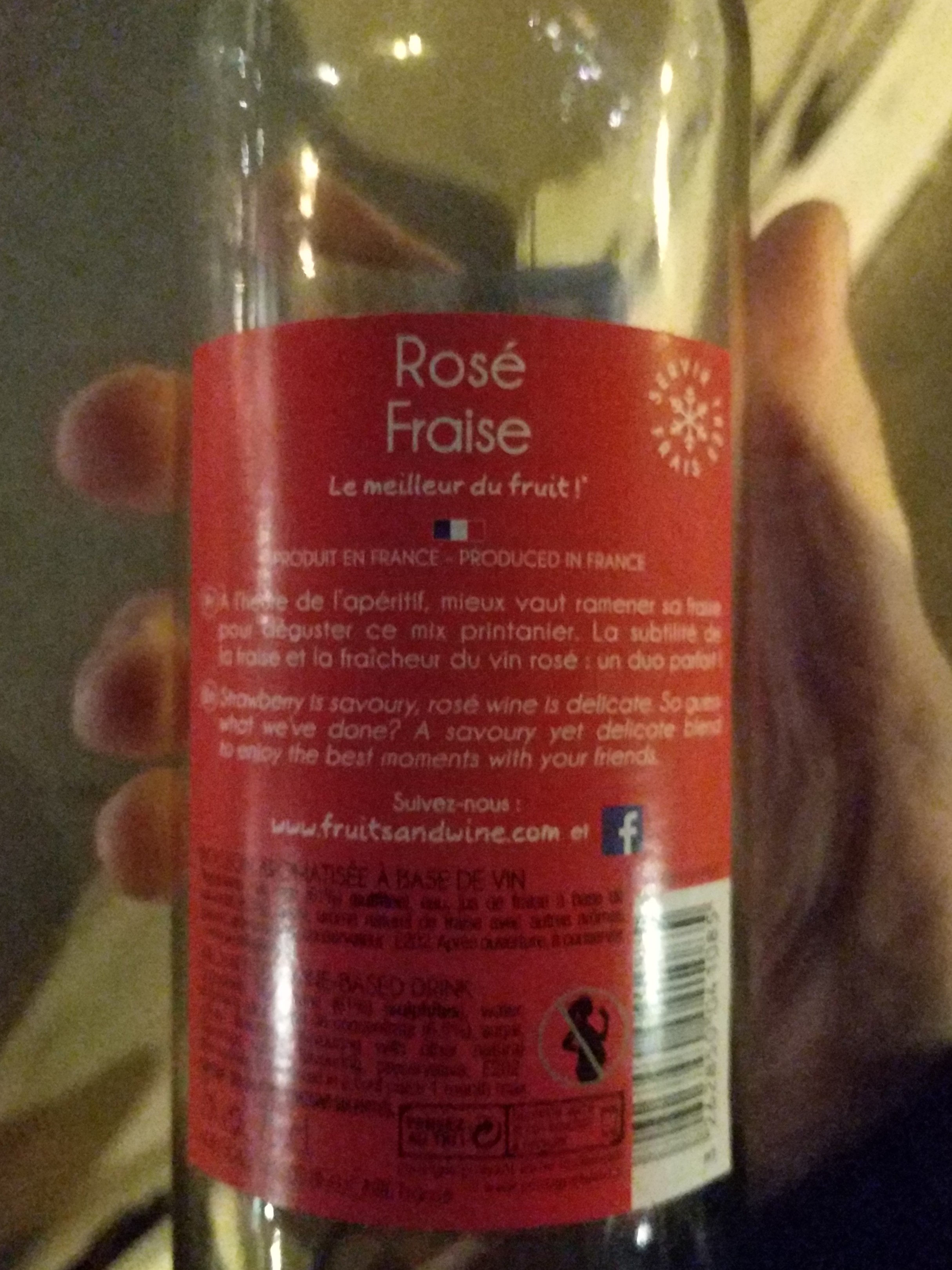 "Fruits And Wine" rosé fraise - Nutrition facts - fr