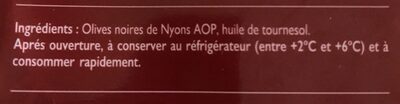 Okives noires de Nyons AOP - Ingredients - fr