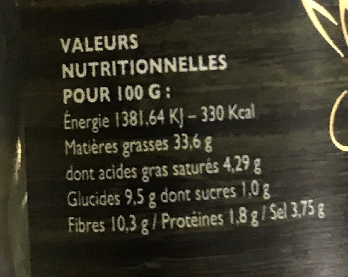 Olives noires Tanche EXTRA - Nutrition facts - fr
