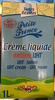 Crème liquide entière UHT - Produit