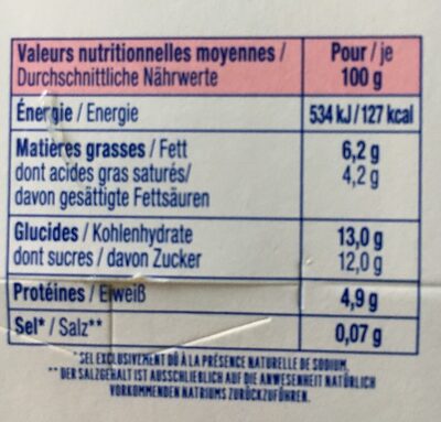 Fromage blanc Bibeleskaes Framboise 6,2% MG - Nutrition facts - fr