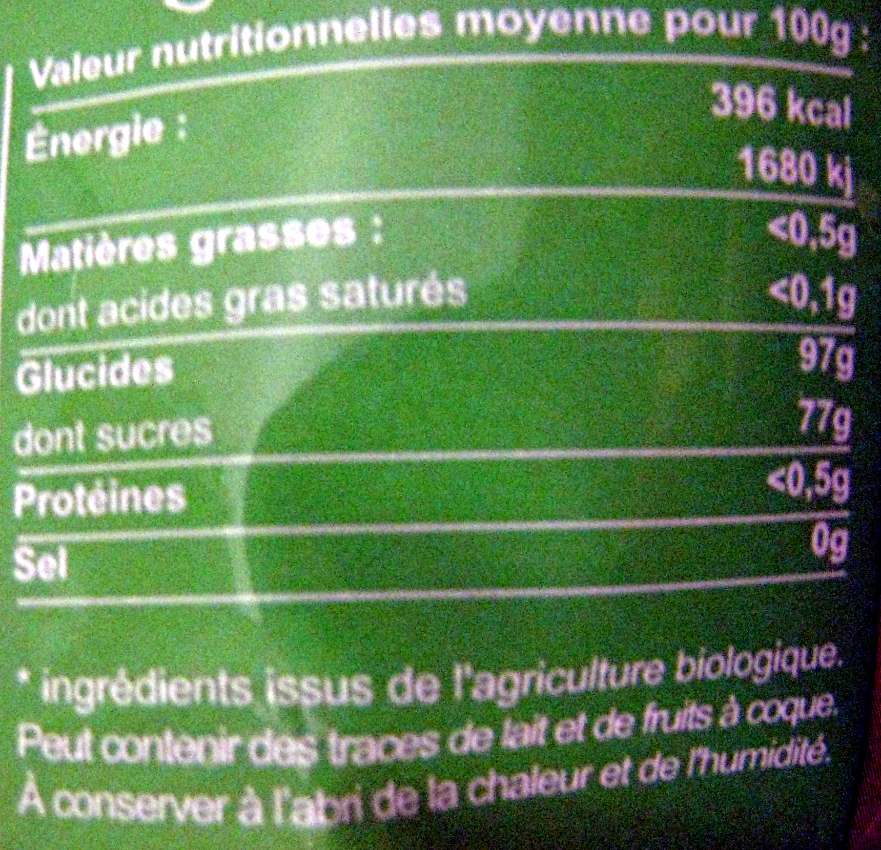 Pastilles au Miel - Nutrition facts - fr