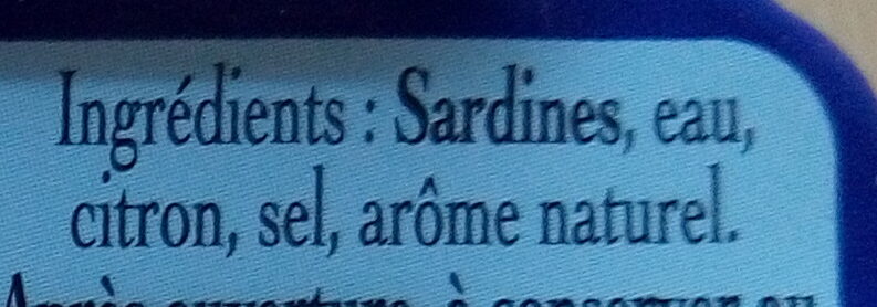 Sardines sans arêtes au naturel - Ingrédients