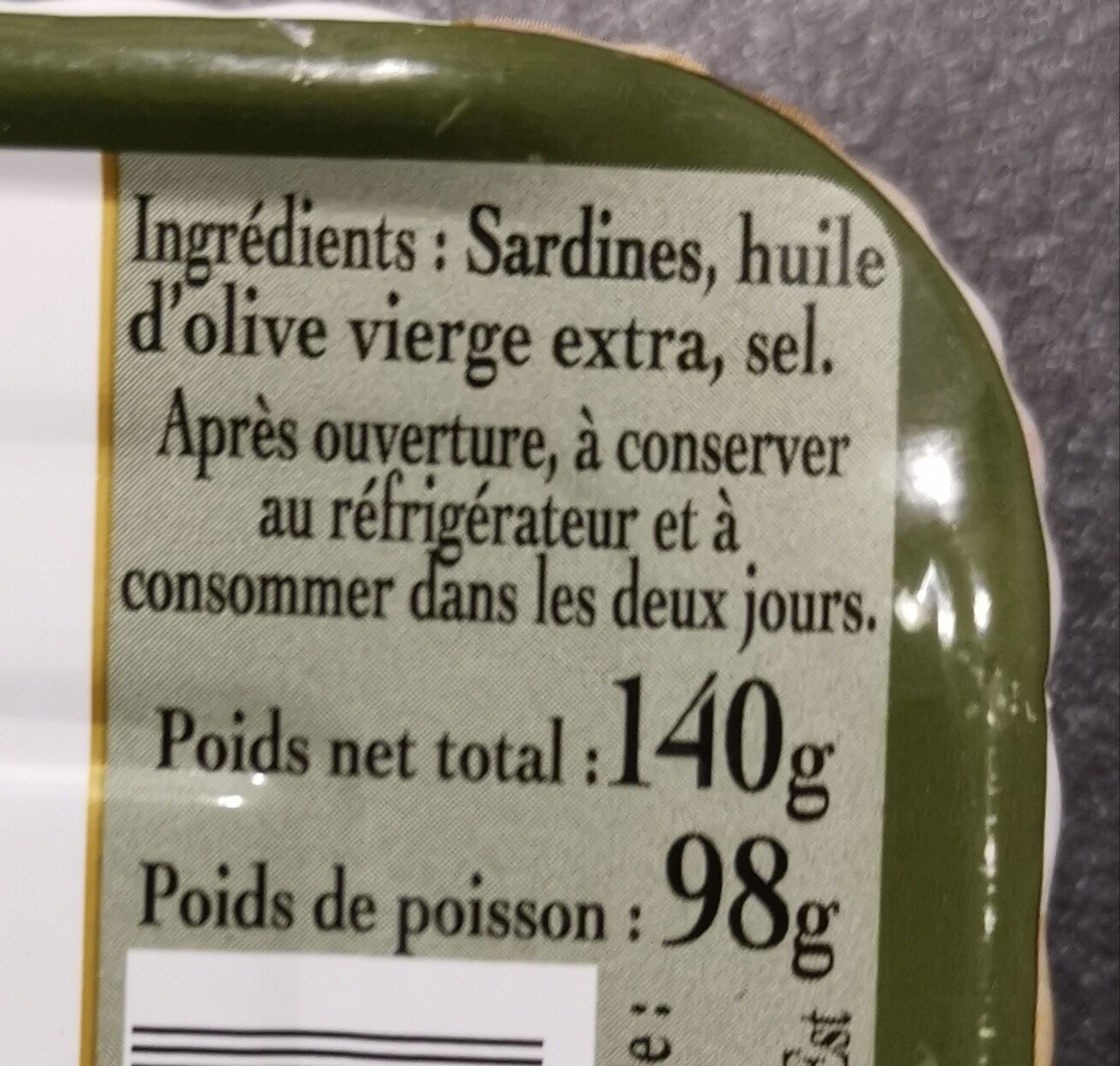Sardines - Zutaten - fr
