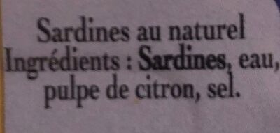 Sardine nature - Ingrédients
