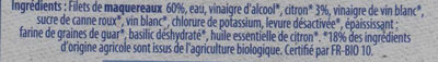 Filets de Maquereaux - Citron Bio - Ingredients - fr