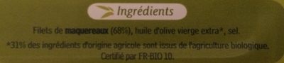 Filets De Maquereaux a L'huile D'olive - Ingredientes - fr