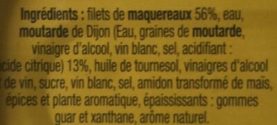 Filets de maquereaux à la moutarde de Dijon - Zutaten - fr