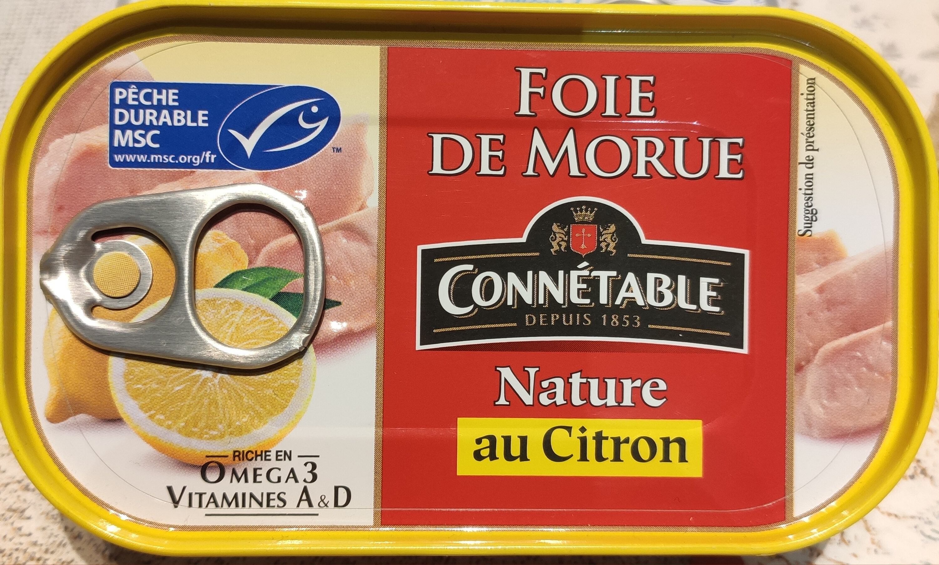 Foie de morue Nature au Citron - Produit