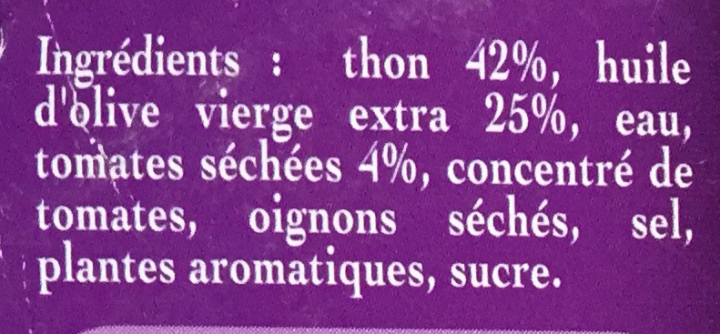 Emietté de Thon aux Tomates Séchées - Ingredients - fr