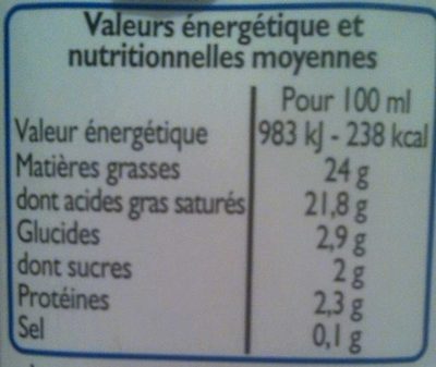 Lait de Coco - Nutrition facts - fr