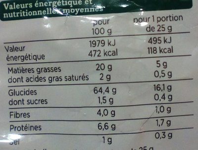 tortillas chips nature - Voedingswaarden - fr