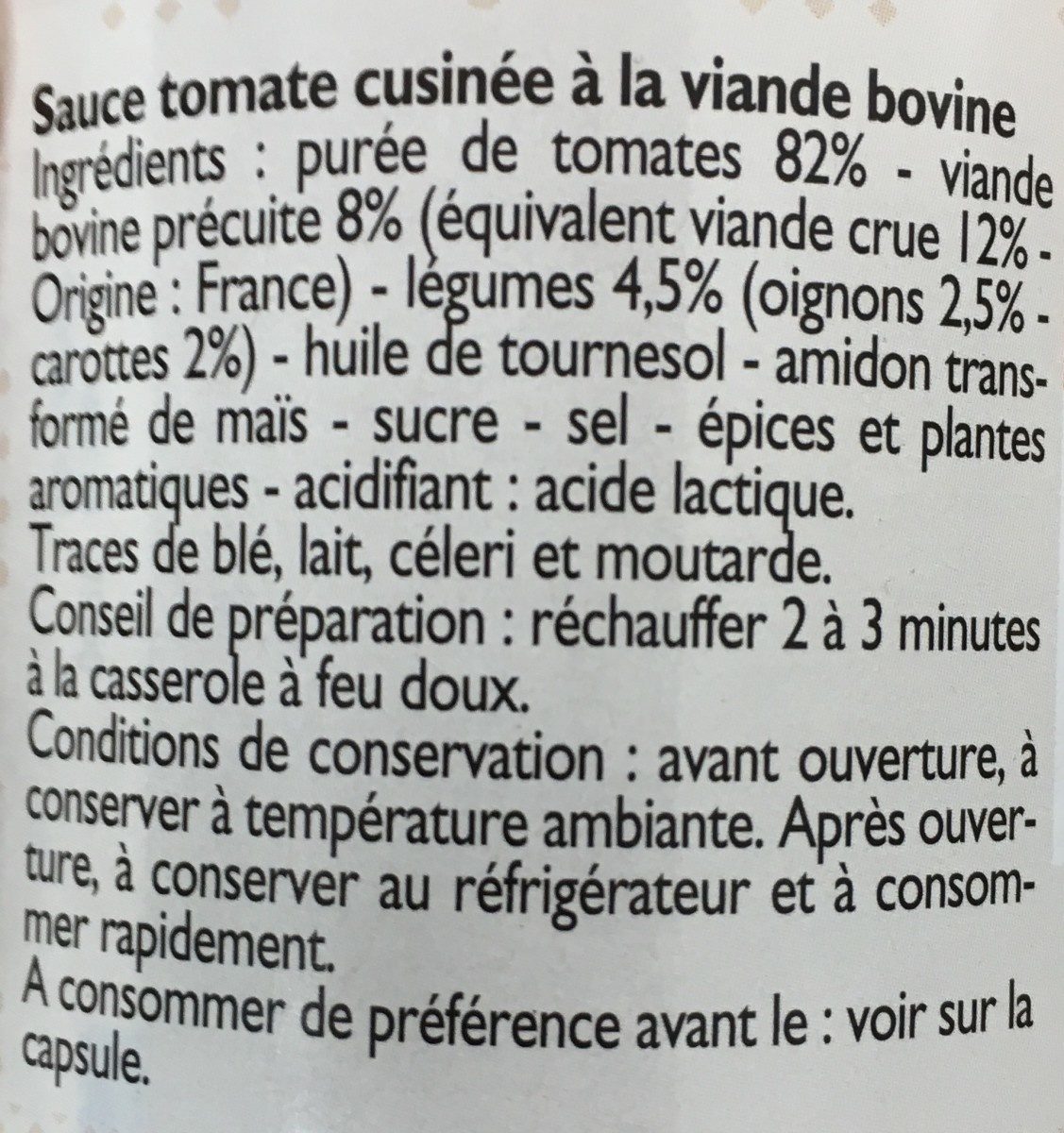 Sauce bolognaise - المكونات - fr