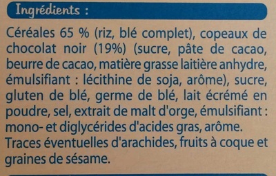 Riz et blé complet chocolat - Fine ligne - Ingredients - fr