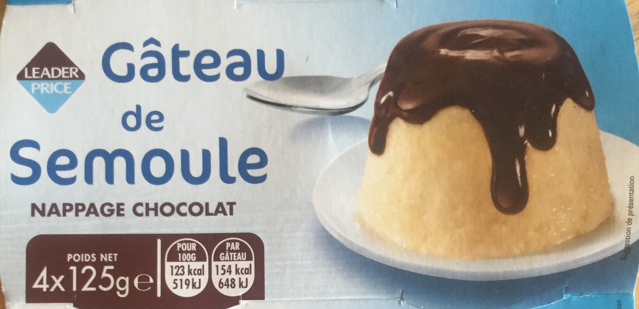 Gâteau de Semoule nappage chocolat - Produit