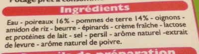 Veloutés de poireaux et de pommes de terre - Ingredients - fr